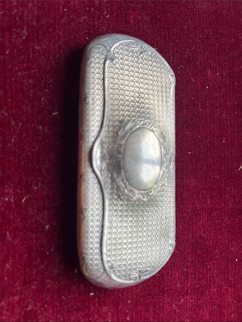 Engraved Sterling Silver Eyeglass Case. Stamped Sterling